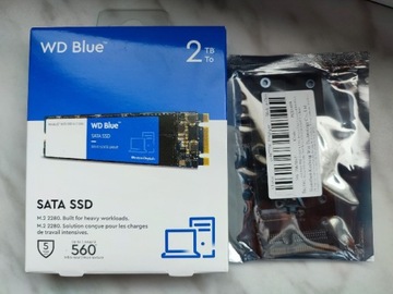 Dysk WD Blue SATA SSD 2TB. M.2 SATA. +GRATIS!