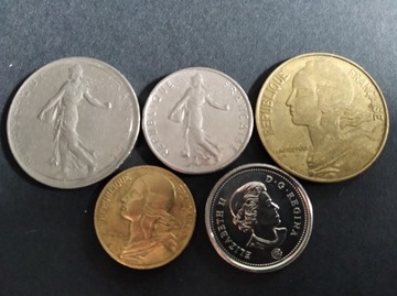Francja canada 5 monet 
