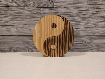 Figurka z drewna ; Yin i Yang 16 cm