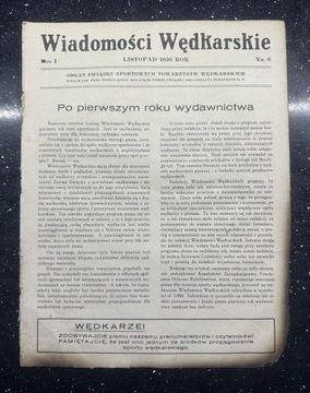 Wiadomości Wędkarskie Listopad 1936 r - nr 6