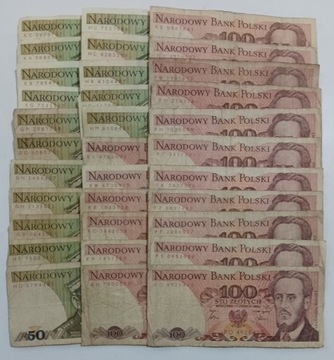 NR 4 - BANKNOTY PRL - 33 SZTUKI - KAŻDA SERIA INNA