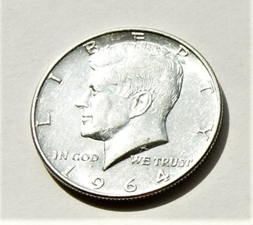 1/2 dolar 1964 D half dollar Kennedy srebro Stan!!
