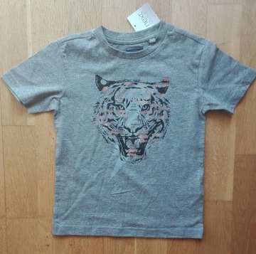 T-shirt chłopięcy szary tygrys Next 98 NOWY!