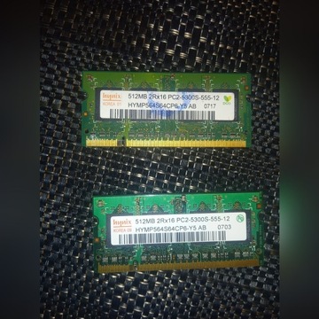 512MB pamięci RAM 2Rx16 PC2-5300S-555-12