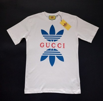 GUCCI X ADI biały t shirt męski rozm M