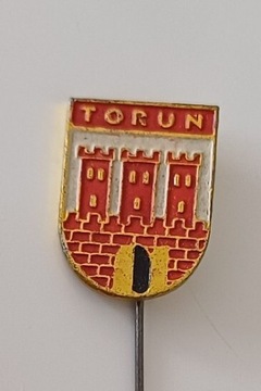 Stara przypinka PRL metalowy znaczek Toruń 