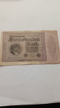100000 Marek 1923 rok Niemcy 