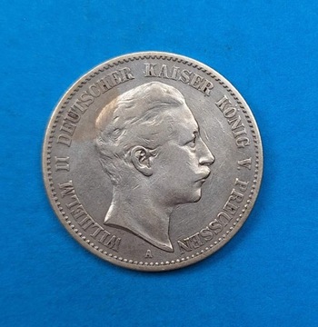 Niemcy, Prusy 2 marki 1898, Wilhelm II, Ag 0,900