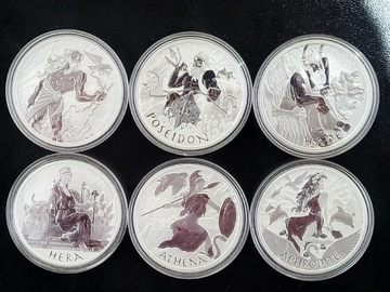 Bogowie Olimpu 6x1oz srebro perth mint 