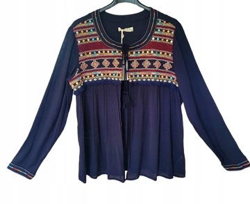 INDIGO bluzka wiązana kardigan sweter boho M&S