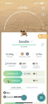 Pokemon GO - Sandile (wymiana)