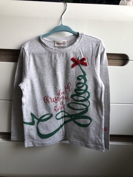 Nowa koszulka dziewczęca longsleeve coccodrillo 116 świąteczna