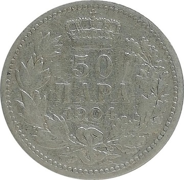 Serbia 50 para 1904, Ag KM#24.1