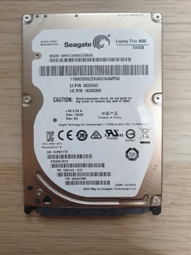 Dysk twardy Seagate 500GB 2,5' uszkodzony
