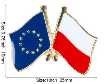 Flaga Unia Europejska Polska pin przypinka