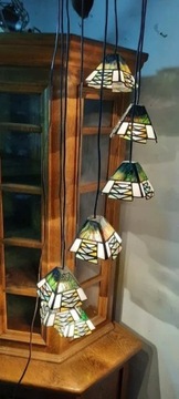Lampa wisząca witrażowa / Tiffany - 7 kloszy
