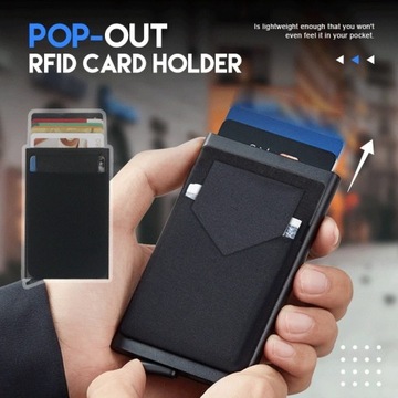 Pop-out RFID Card Holder Slim Aluminum Wallet Elas