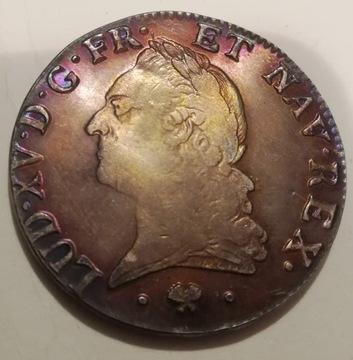 Francja 1 ECU 1774 Ludwik XV stara moneta