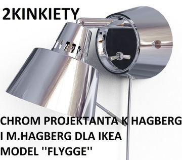 2 KINKIETY VINTAG PROJEKTANTA K.HAGBERG CHROM IKEA