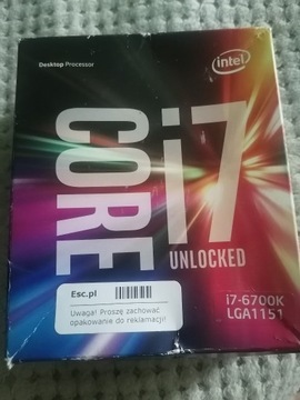 Procesor Intel i7 - 6700k + płyta główna 