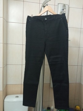 Spodnie  czarne długie jeansowe elastyczne XL dams