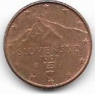 SLOVENSKO 1 CENT 2009 ROK.