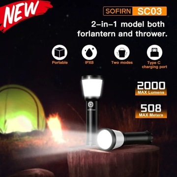 Latarka SOFIRN SC03 + Lampka czołowa