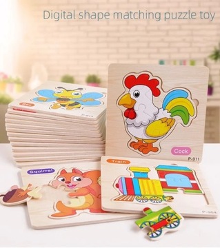 Drewniane puzzle edukacyjne dla dzieci