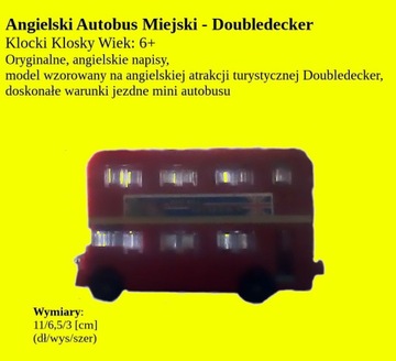 DoubleDecker angielski, londyński, dwupiętrowy autobus miejski