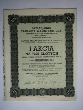 KINDLER -PABIANICE ZAKŁADY WŁÓKIEN. 7275 zł 