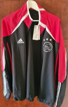 Cienka bluza czarno-czerwona Adidas Ajax Amsterdam z długim rękawem