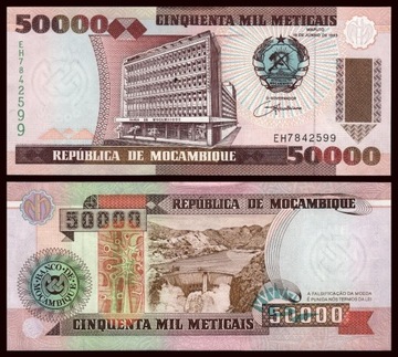 50000 METICAIS Z MOZAMBIKU 1993 UNC