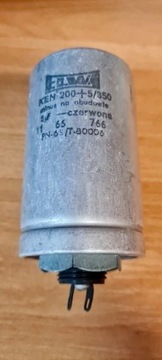 ELWA kondensator elektrolit 200uF+5uF/350V NOS