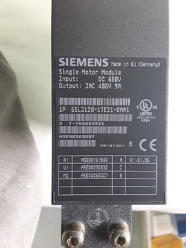 Moduł silnika Siemens 6sl3120-1te21-0aa1