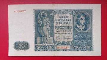 Banknot 50 zł 1941r. Seria E