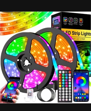 Taśma LED 10M RGB Bluetooth ZESTAW