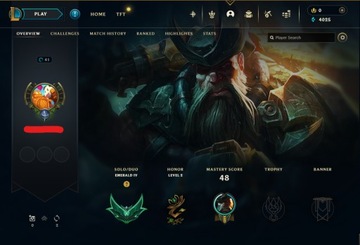 KONTO LOL EMERALD 4 EUW HANDLEVELED