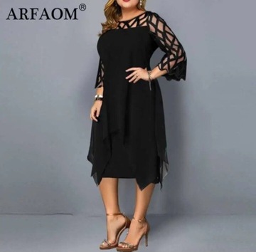 Elegancka sukienka dla kobiet XL czarna sukienka 