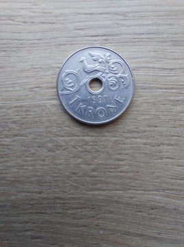 Norwegia 1 krone 1997 stan II