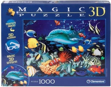 MAGIC PUZZLE 3D 1000 elementów 3D DELFIN / RAFA