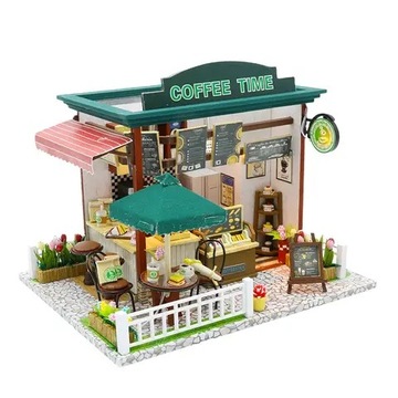 Model mini Kawiarenka LED Coffee Time 3D puzzle