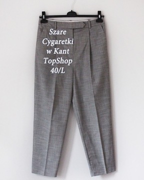 TopShop**Eleganckie Szare Spodnie Cygaretki**40/L