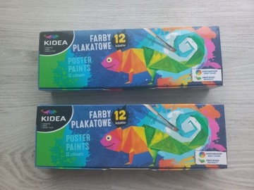 FARBY PLAKATOWE 12 KOLORÓW 20ML KIDEA