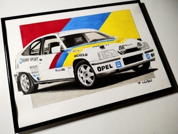 Opel Kadett GSI plakat wydruk 1/10 A3 42x30