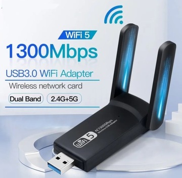 Adapter WiFi USB 3.0 bezprzew. 2.4 /5 Ghz 1300mb/s