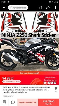 Naklejka NINJA Z250 Shark 