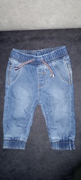 Spodnie jeansowe na gumce , rozm.68