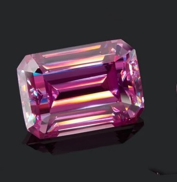 Diament Moissanit Pink Szmaragd 5x7mm-1CT ! VVS1-D