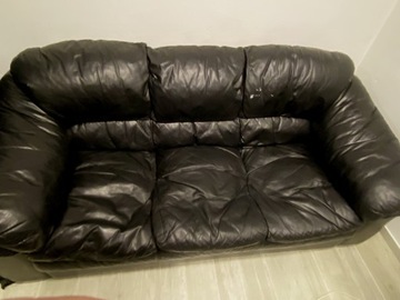 Sofa czarna skórzana 