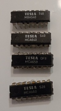 Układy scalone TESLA MBA540 + MC640 + MC650 +MC660